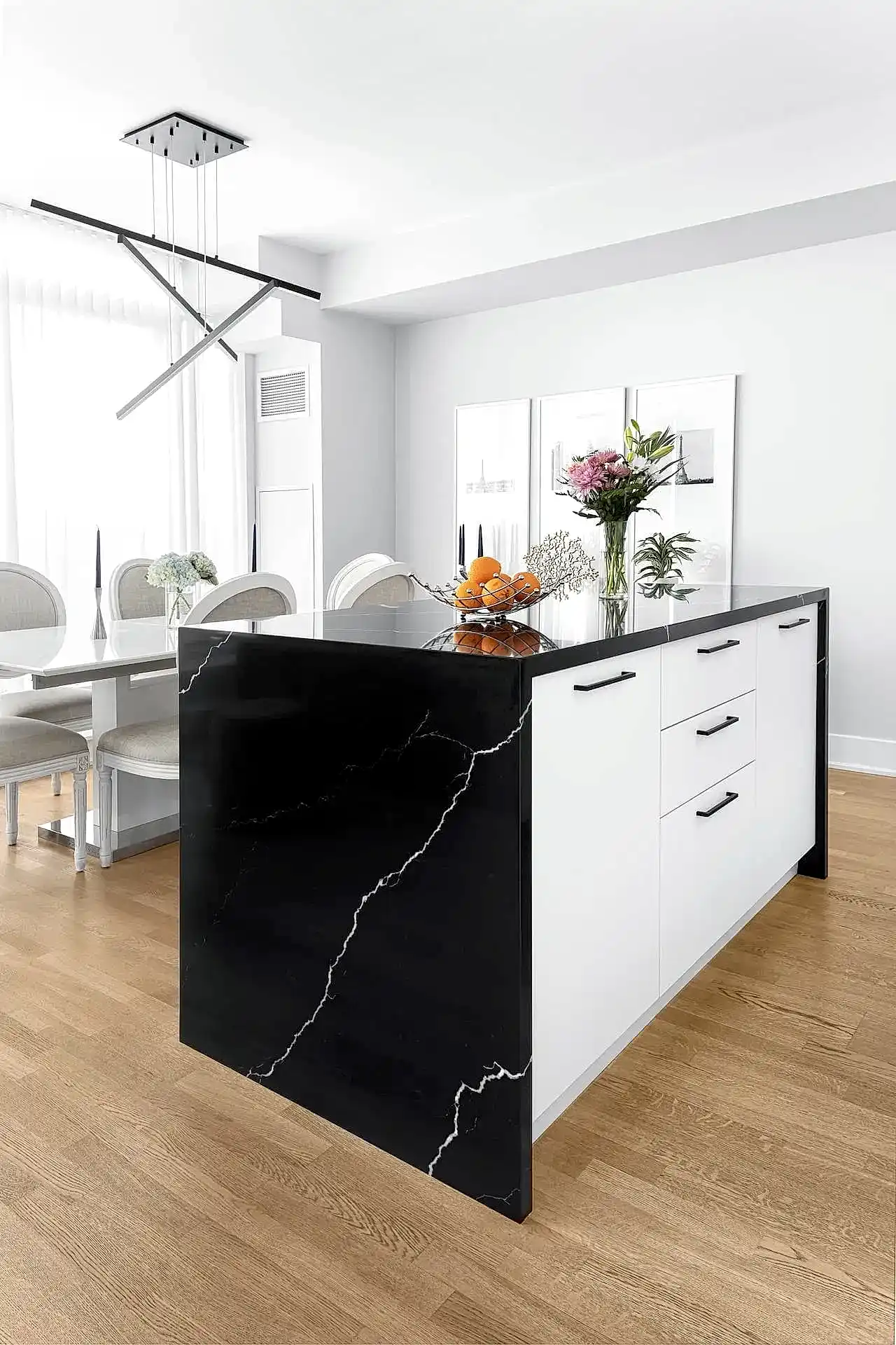 Open concept modern kitchen and dining room