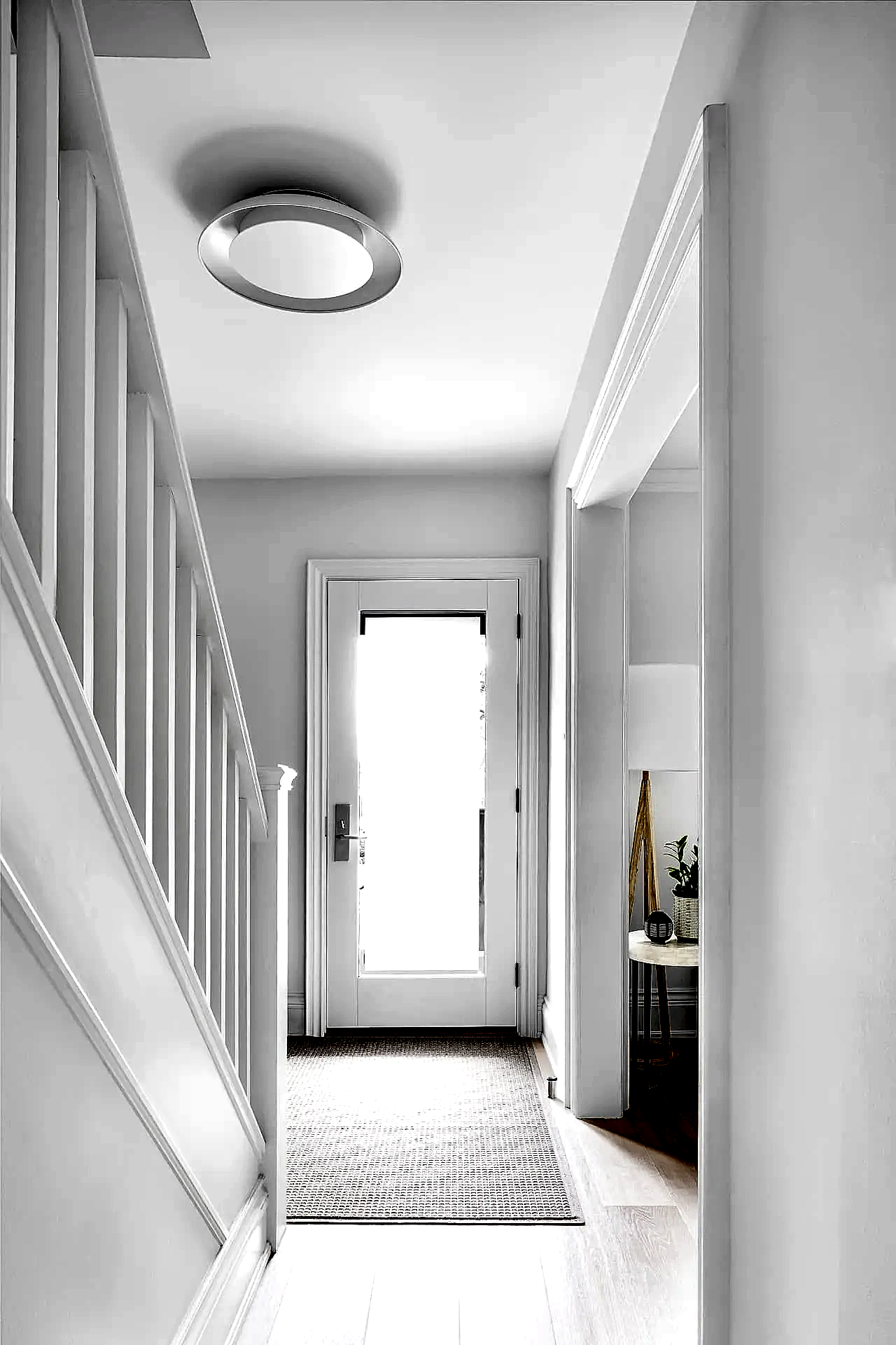 Bright Foyer with Full Glass Door