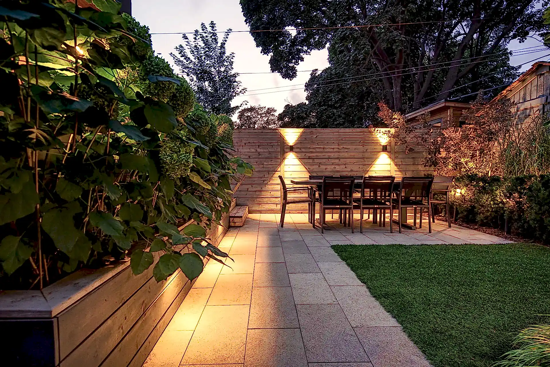 Modern contemporary residential backyard patio