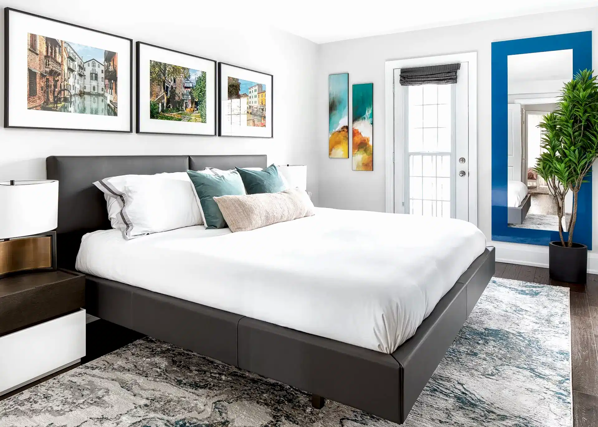 Bright cozy Italian Modern bedroom