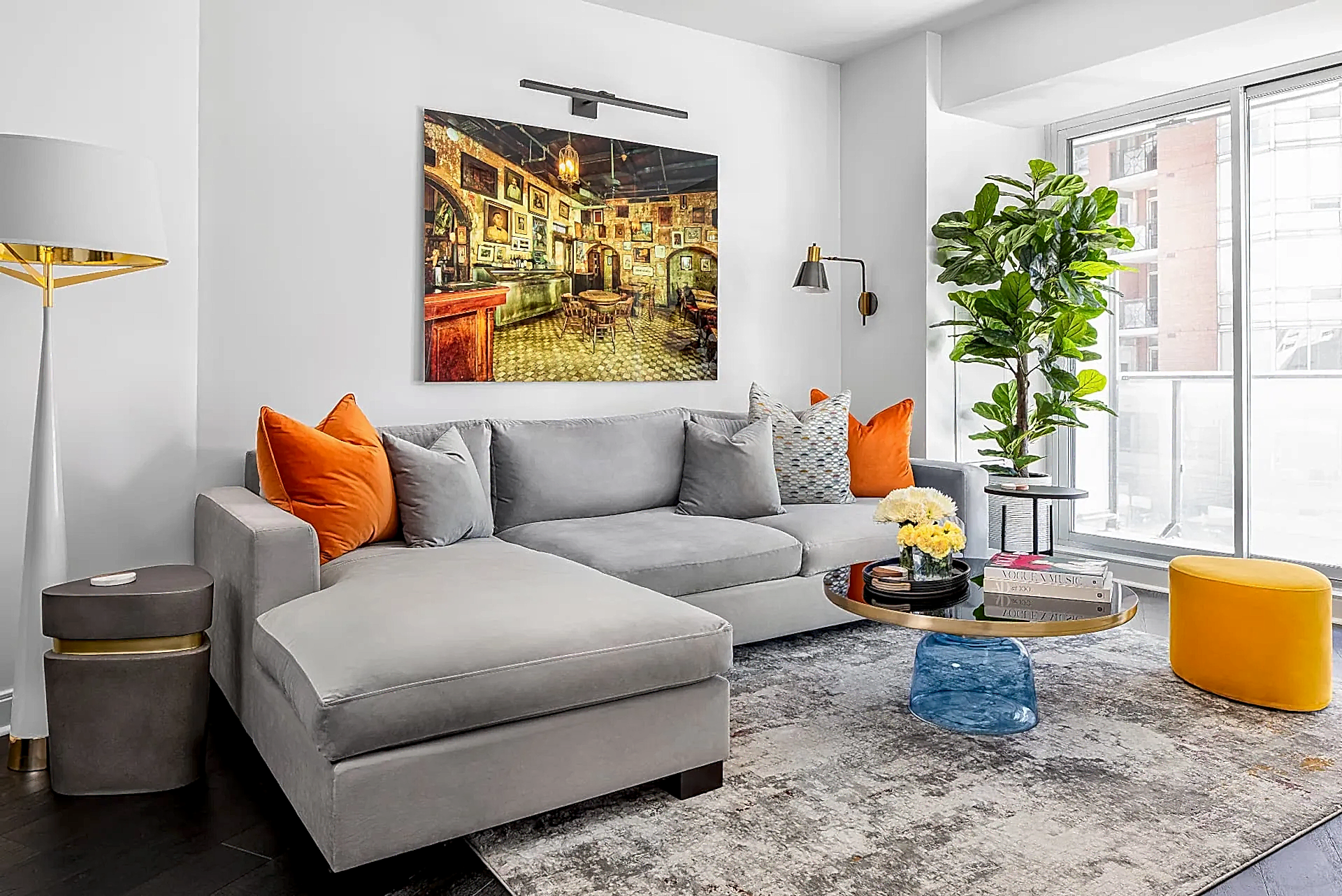 Small spaces Vibrant condo on Church Street, Toronto taken inspiration from client's selected artwork.